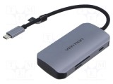 Hub USB VENTION cu 3 x USB A, USB C soclu și mufe microSD/SD