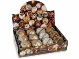 Set 12 globuri brad Craciun sticla multicolora TR &Oslash; 8 cm