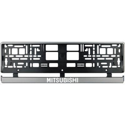 Set 2 bucati, suport numar inmatriculare argintiu Mitsubishi foto