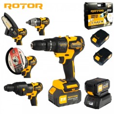 Multifunctional 5 in 1 pe acumulator ROTOR RTS2 , 24000 rot/min, 21V/3Ah, Brushless