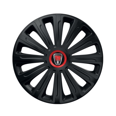 Set 4 Capace Roti pentru Rover, model Trend Black Cu Inel Rosu foto
