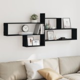 Gossi raft de perete, negru, 167,5x18x68 cm, lemn prelucrat