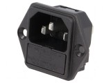 Conector alimentare AC soclu tată 10A 250VAC IEC 60320 6200
