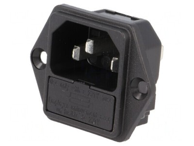 Conector alimentare AC soclu tată 10A 250VAC IEC 60320 6200 foto