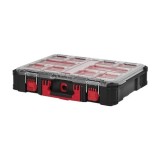 Organizator Milwaukee PACKOUT cu 10 compartimente, capac transparent, IP65