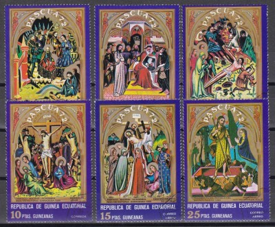 Guineea Ecuatoriala 1972 - Paște - Picturi spaniole, Serie scurta (lipsa val. 5 PTAS), MNH foto
