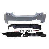 Set bara spate BMW Seria 5 (F10), 12.2009-08.2017, cu suport inferior, cu catadioptri, cu gauri senzori parcare; grunduit, de vopsit; type M-Performa