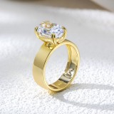 Cumpara ieftin Inel din Argint 925 Placat cu Aur - Royal Oval Solitaire