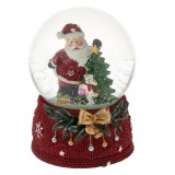 Glob Decorativ Crăciun Muzical, Sticlă, Diametru 9cm x &Icirc;nălțime 15cm, Roșu, Oem