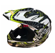Casca cross KXD PRO Alb Verde Gri foto