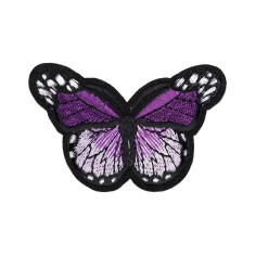 Aplicatie termoadeziva brodata Crisalida, 48 x 70 mm, fluture Mov