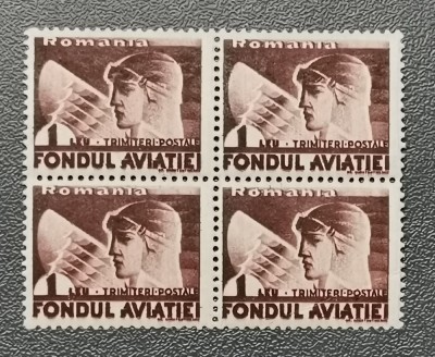 Rom&amp;acirc;nia timbru fiscal Fondul Aviației MNH bloc foto
