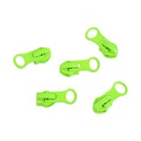 Set 5 cursoare metalice pentru fermoar spiralat impermeabil 7 mm Crisalida, Verde neon