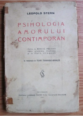 Leopold Stern - Psihologia amorului contimporan (1927) foto