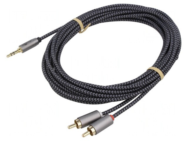 Cablu Audio Jack 3.5mm la RCA 2x 5m Aurit PVC