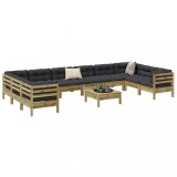 Gossi set canapele gradina cu perne, 11 piese, lemn de pin tratat
