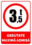 Semn greutate maxima admisa de 3,5 t