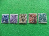 CEHOSLOVACIA - 1920, 5 timbre deparaiate, &quot;Porumbelul Postal&quot;, stampilate (T55), Stampilat