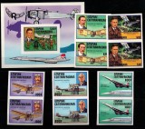 Central African Republic 1977 Aviation 2 imperf. set +1 imperf. sheet MNH DA.003, Nestampilat