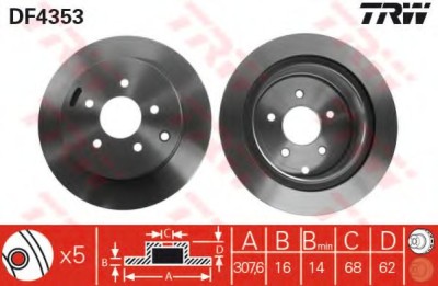 Disc frana INFINITI Q50 (2013 - 2016) TRW DF4353 foto