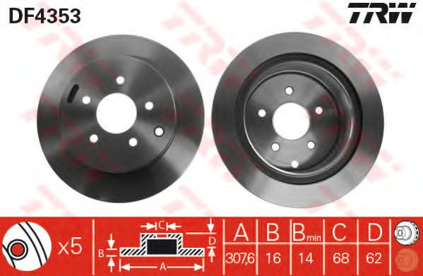 Disc frana NISSAN MURANO (Z50) (2003 - 2016) TRW DF4353