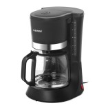 Filtru de cafea Albatros Delice, 680 W, 8 - 10 ceşti, 1.2 L, Functie antipicurare, Cană de sticlă, Negru/Ornament inox