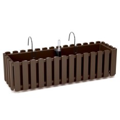 Jardiniera decorativa, suport metalic, sistem irigare,??????? maro, 58x18x16.2 cm, Boardee Fencycase W Old foto