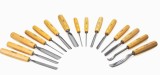 Set complet de dălți pentru sculptură &icirc;n lemn &ndash; 15 -S2 piese profesionale cu m&acirc;ner din lemn