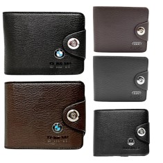 Portofel cu insigna auto, BMW/Audi/Mercedes/VW, maro/negru