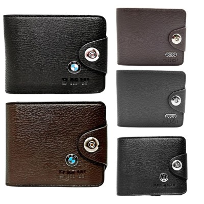 Portofel cu insigna auto, BMW/Audi/Mercedes/VW, maro/negru foto