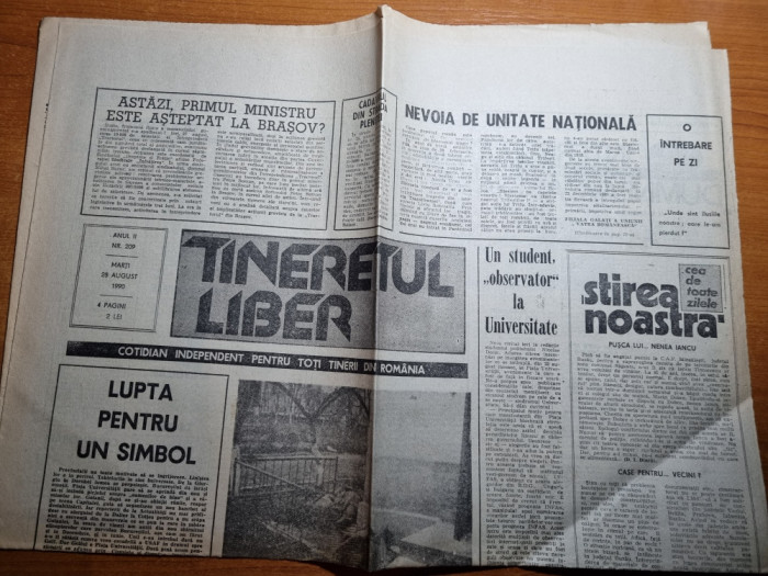 ziarul tineretul liber 28 august 1990-privatizarea,doar o forma de imbogatire