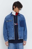 Tommy Jeans geacă din denim din bumbac culoarea bleumarin, de tranziție DM0DM18027