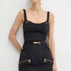 Elisabetta Franchi rochie culoarea negru, mini, mulata, AB66142E2