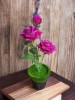 Trandafir Artificial Mov in Ghiveci 33cm - Decoratiune Florala Realista, Durabila