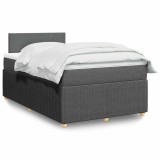 vidaXL Pat box spring cu saltea, gri &icirc;nchis, 120x190 cm, textil 3289689