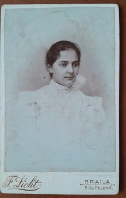Fotografie tip CDV, adolescenta, inceput de secol XX foto