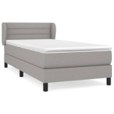 Cumpara ieftin Pat continental cu saltea, gri deschis, 80x200 cm, textil