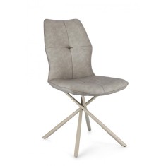 Set 2 scaune otel piele ecologica taupe Kepler 50x66x94 cm