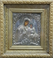 Maica Domnului cu Pruncul, Icoana Romaneasca cu ferecatura din argint, &amp;amp;quot,Atelier Nicolau&amp;amp;quot, foto