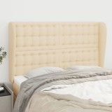 vidaXL Tăblie de pat cu aripioare, crem, 147x23x118/128 cm, textil 3118393