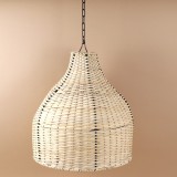 Cumpara ieftin Lustra Ovala Ratan Natural Tradizan, 40x48cm, Design Elegant, Corp de Iluminat Handmade, Stil Boem, Living, Dormitor, Terasa