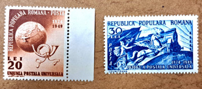 TIMBRE ROMANIA MNH LP 255/1949/Aniversarea 75 ani U.P.U. -Serie simplă foto