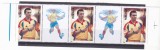 HAGI,STRAIF DE 3 TIMBRE SI 2 VINIETE DIFERITE ,2001,MNH,ROMANIA., Sport, Nestampilat