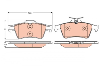 TRW GDB2086 COTEC set placute frana disc foto