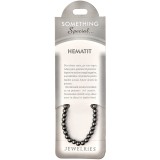 Set bratara Hematit cu felicitare personalizata, piatra protectie 6 mm, femei barbati elastica negru