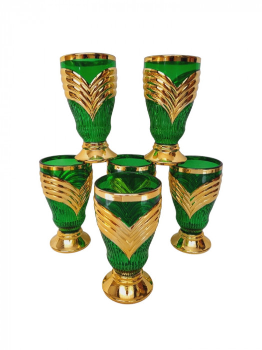 Set pahare verzi din sticla