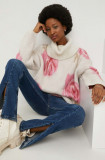 Cumpara ieftin Answear Lab pulover de lana femei, culoarea alb, călduros, cu guler