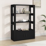 Servantă, negru, 80x30x119,5 cm, lemn prelucrat