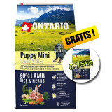 ONTARIO Puppy Mini Lamb &amp;amp; Rice 6,5kg + 0,75kg