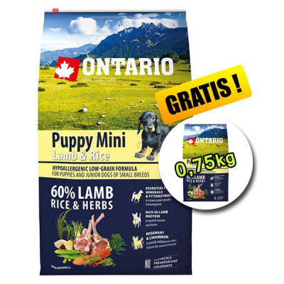 ONTARIO Puppy Mini Lamb &amp;amp;amp; Rice 6,5kg + 0,75kg foto